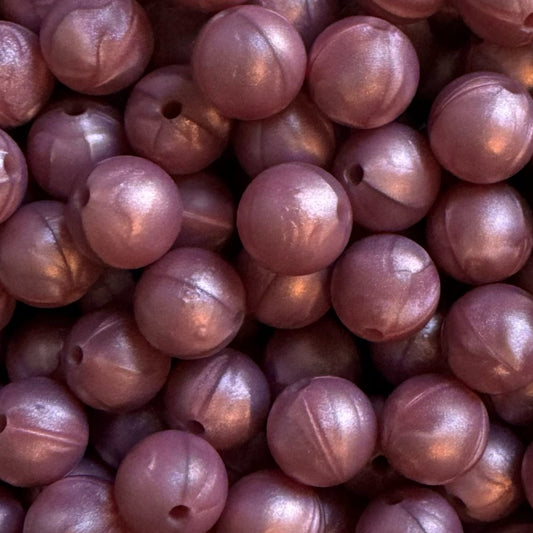 12mm Pearl Wine Silicone Bead