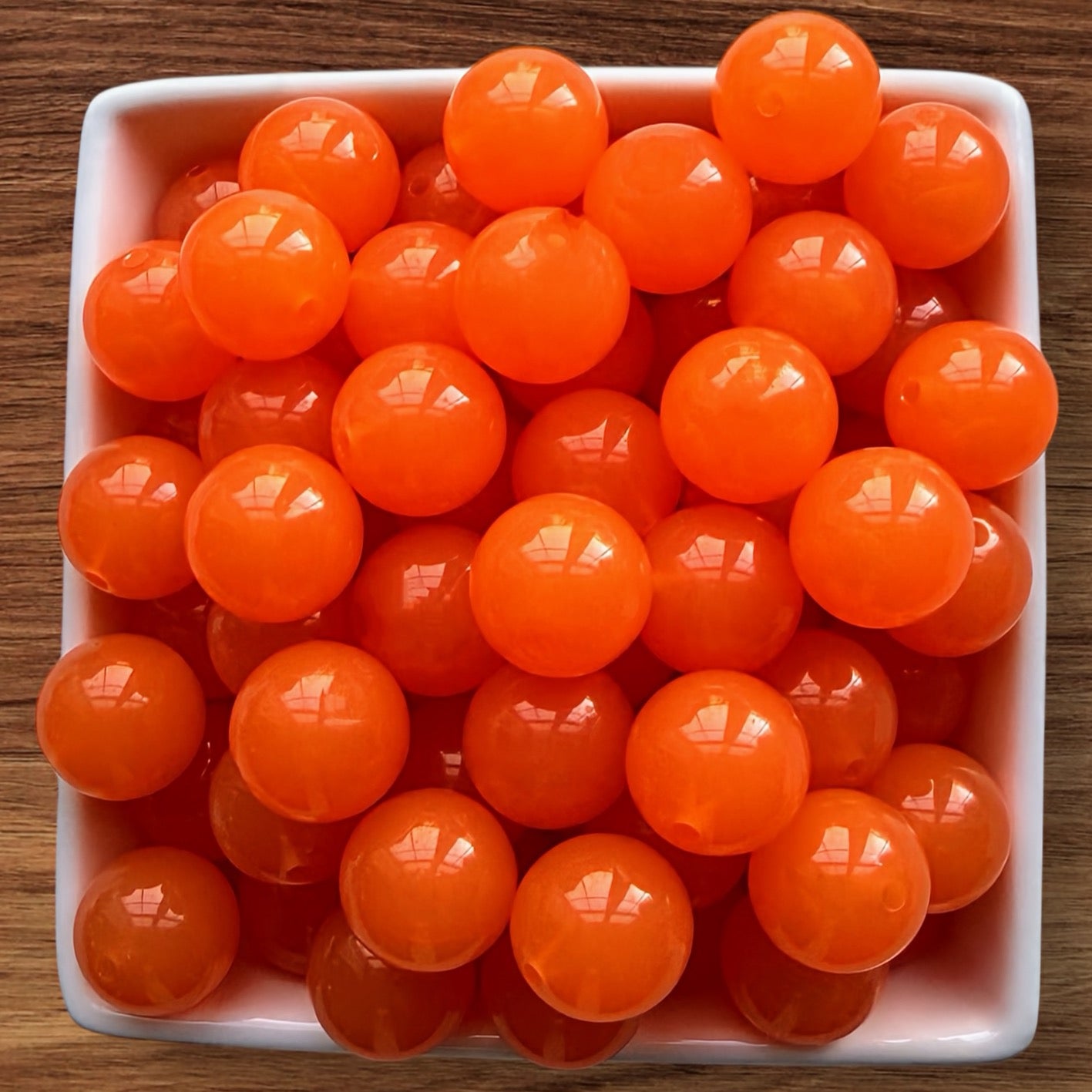 16mm Orange Jelly Acrylic Bead