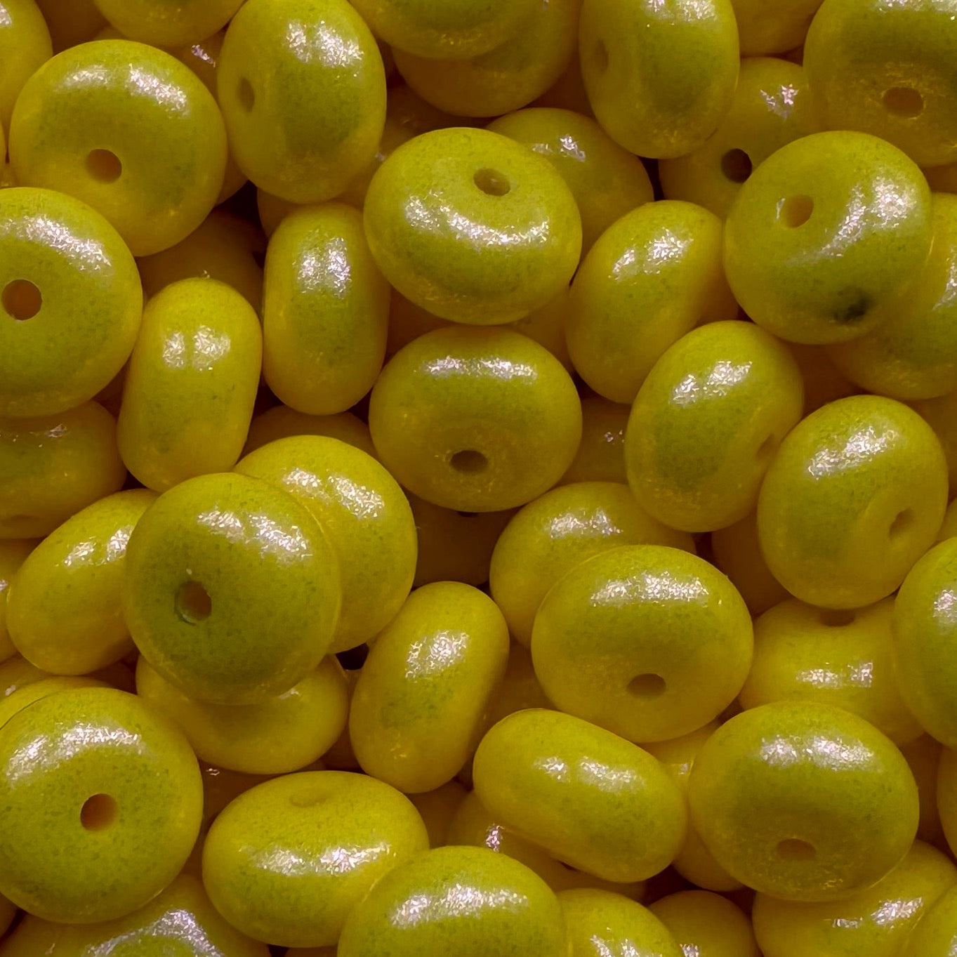 Bright Yellow Opal Abacus Bead