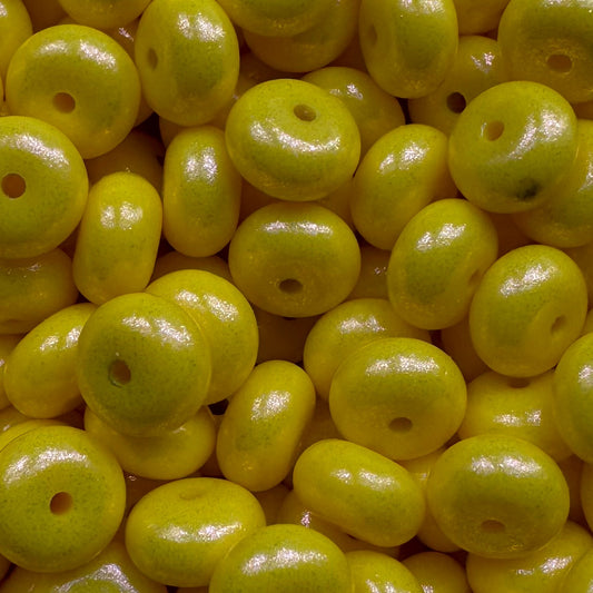Bright Yellow Opal Abacus Bead