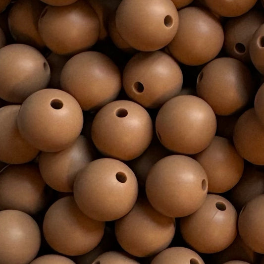 12mm Camel Silicone Bead
