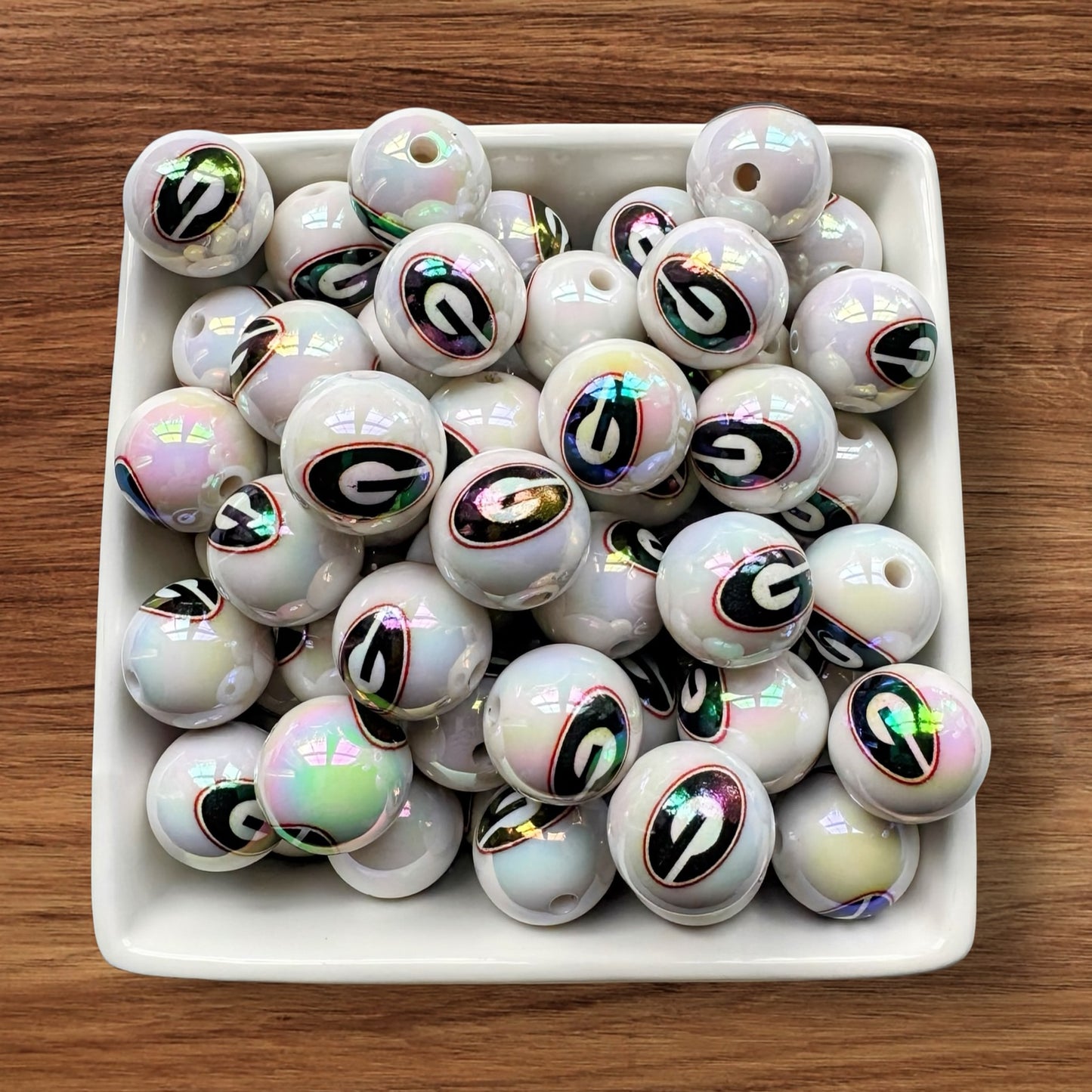 16mm Football Acrylic Bead