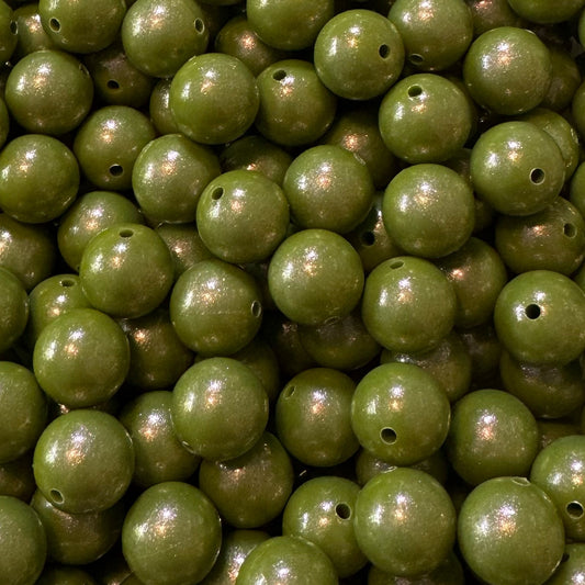 15mm Chameleon Army Green Silicone Bead