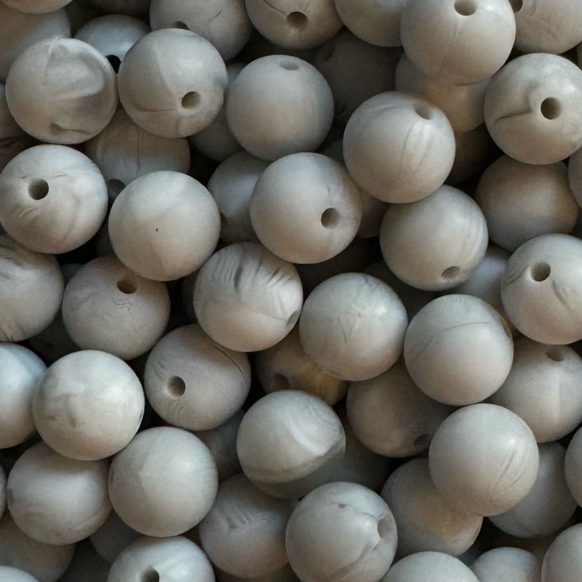 12mm Gray Swirl Silicone Bead