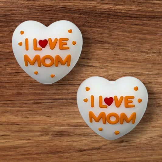 3-D I Love Mom Heart Focal