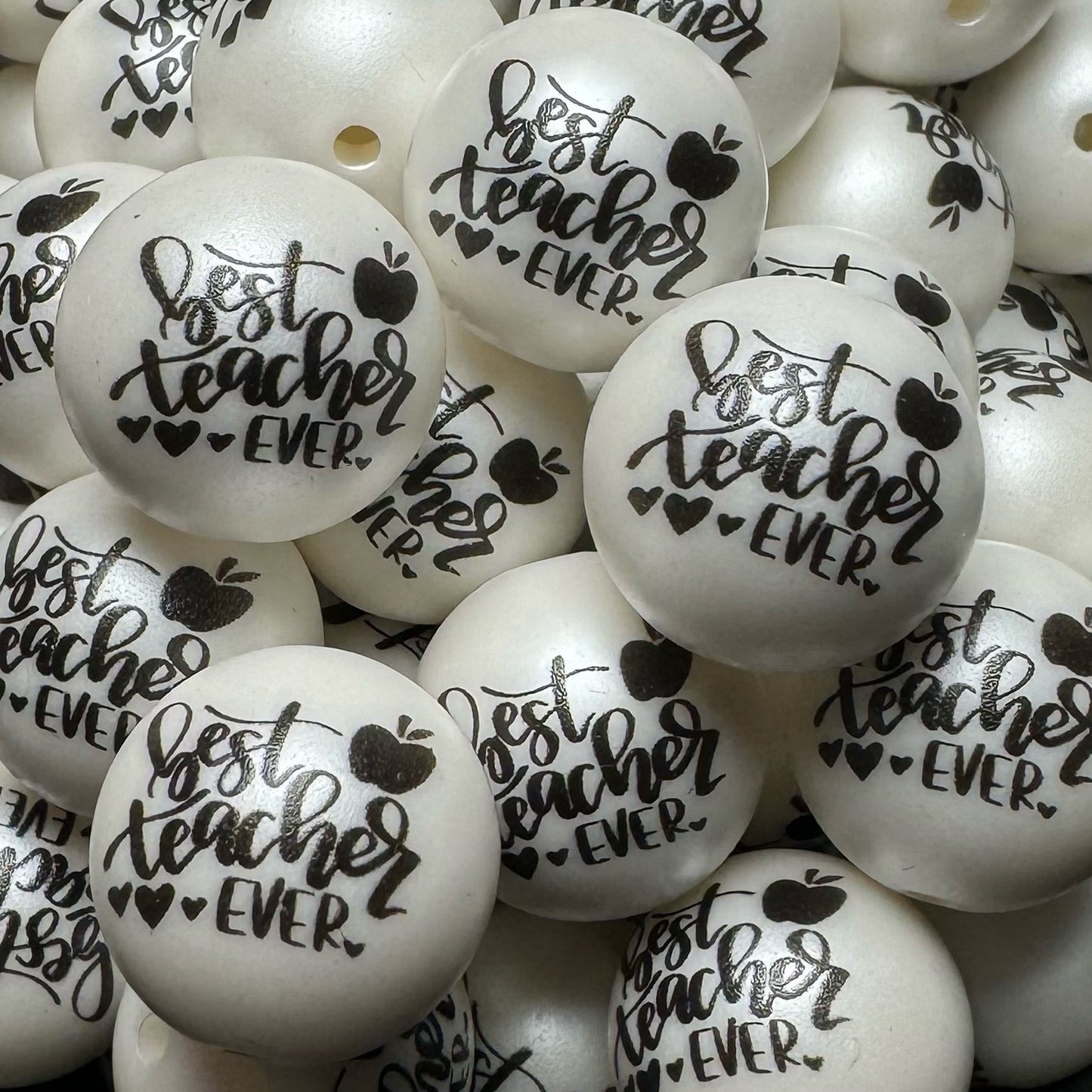 20mm Best Teacher Ever Acrylic Bead