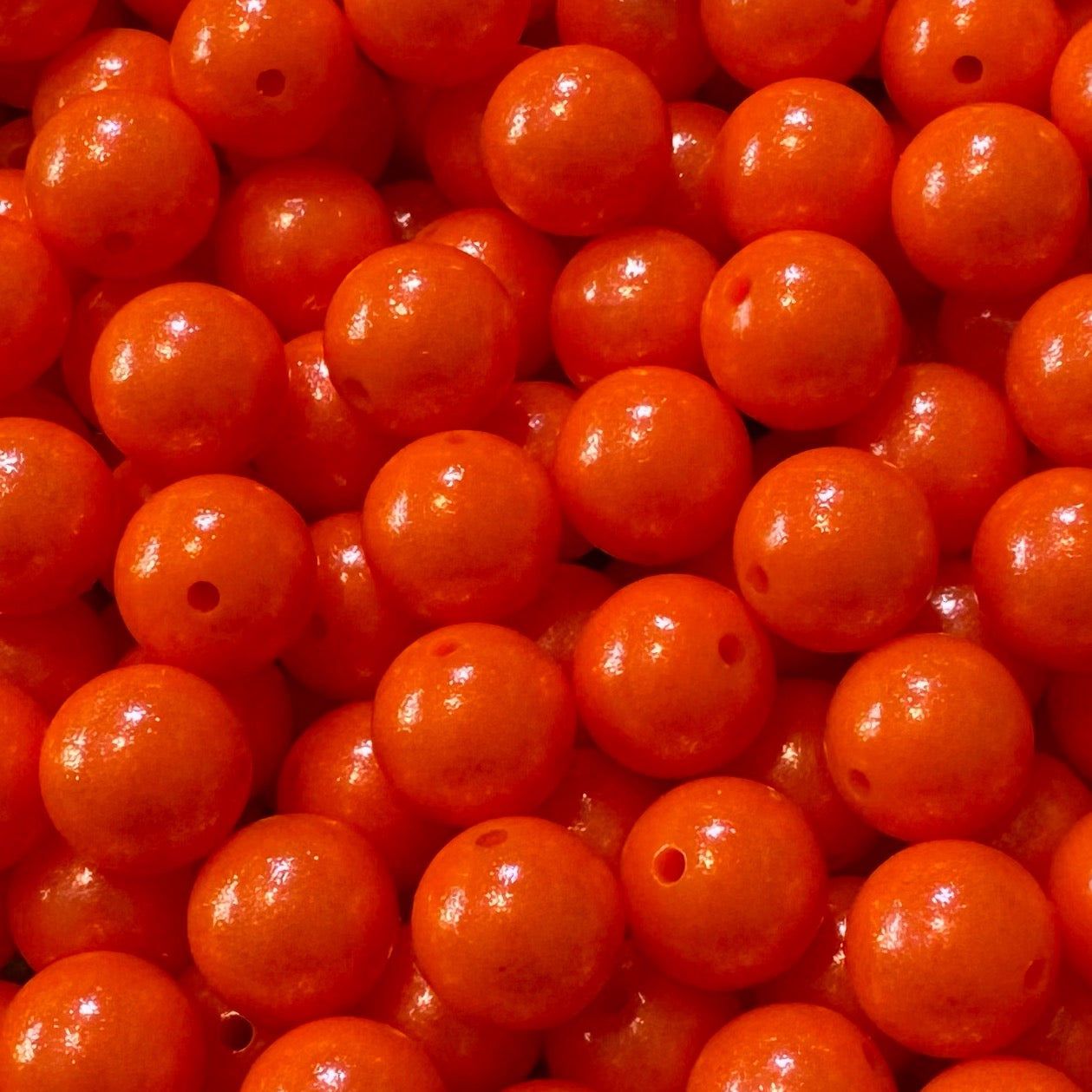 15mm Chameleon Orange Red Silicone Bead
