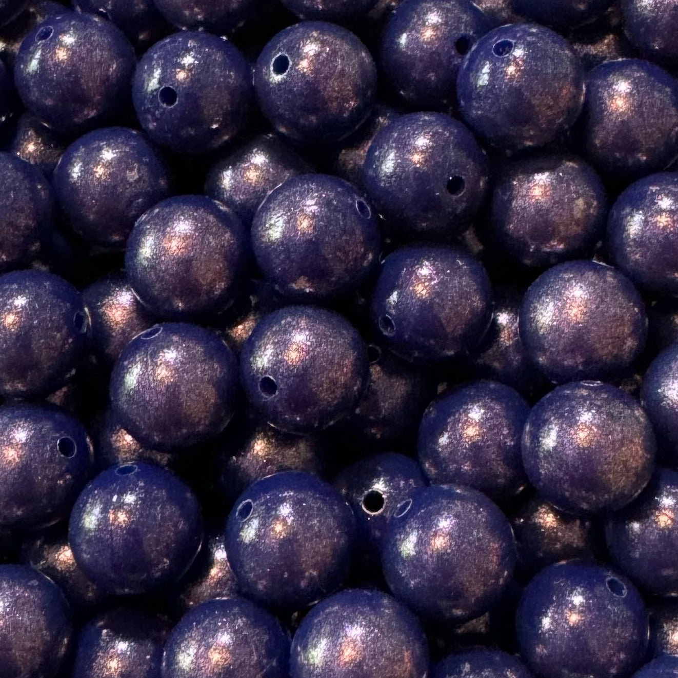 15mm Chameleon Navy Silicone Bead