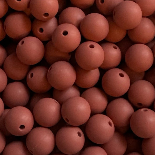 15mm Rubber Red Silicone Bead