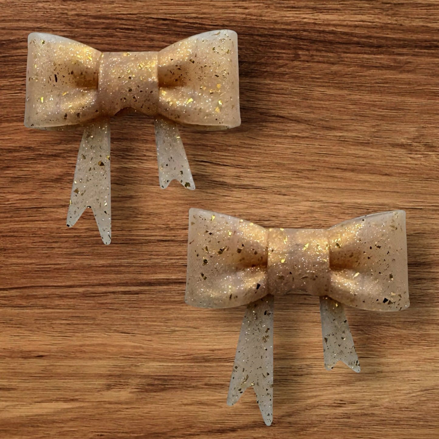 Gold Glitter Bow Focal/Straw Topper