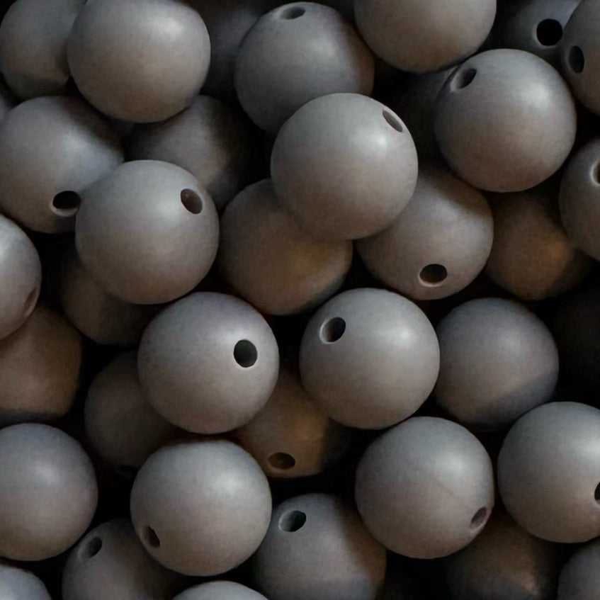 12mm Grey Silicone Bead