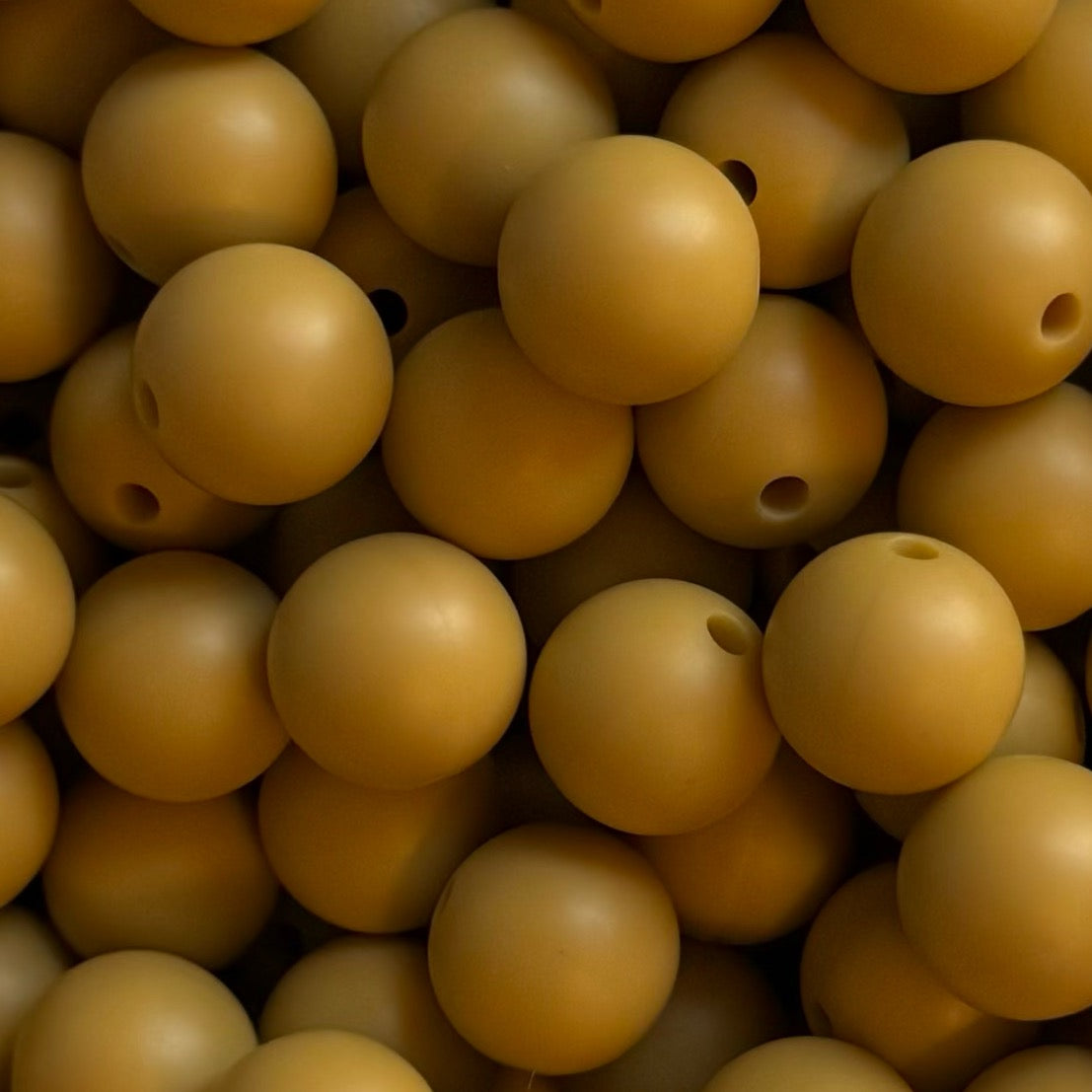 12mm Light Brown Silicone Bead