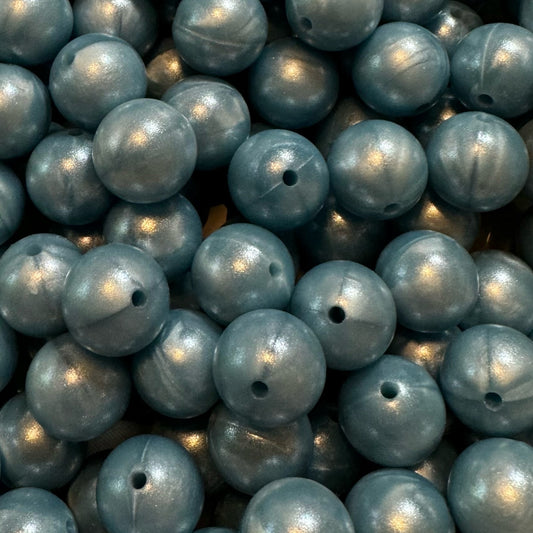 15mm Ice Blue Chameleon Silicone Bead