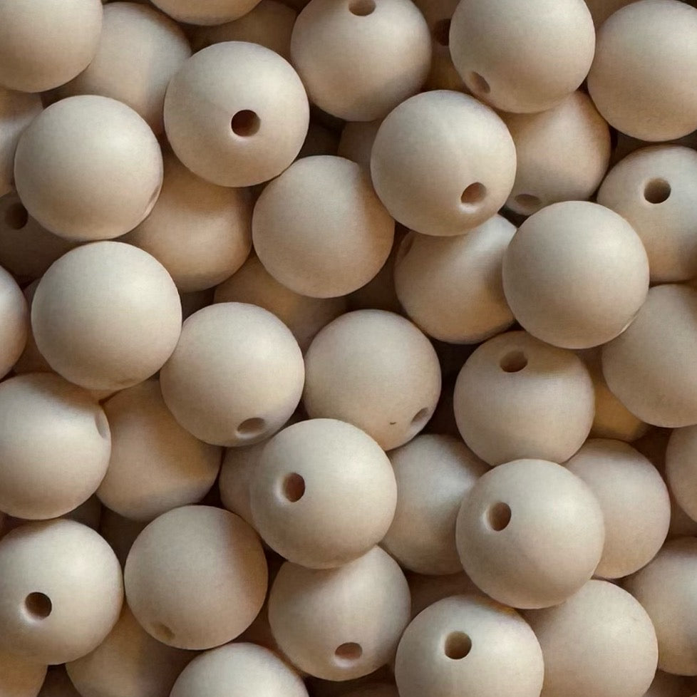 15mm Milk White Silicone Bead