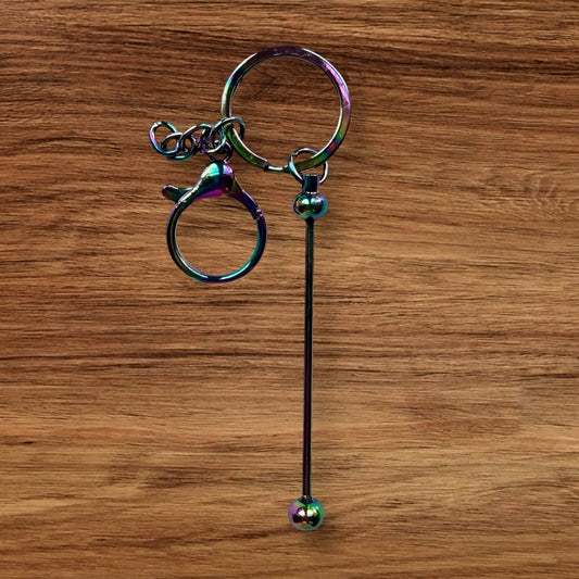 Iridescent Beadable Keychain