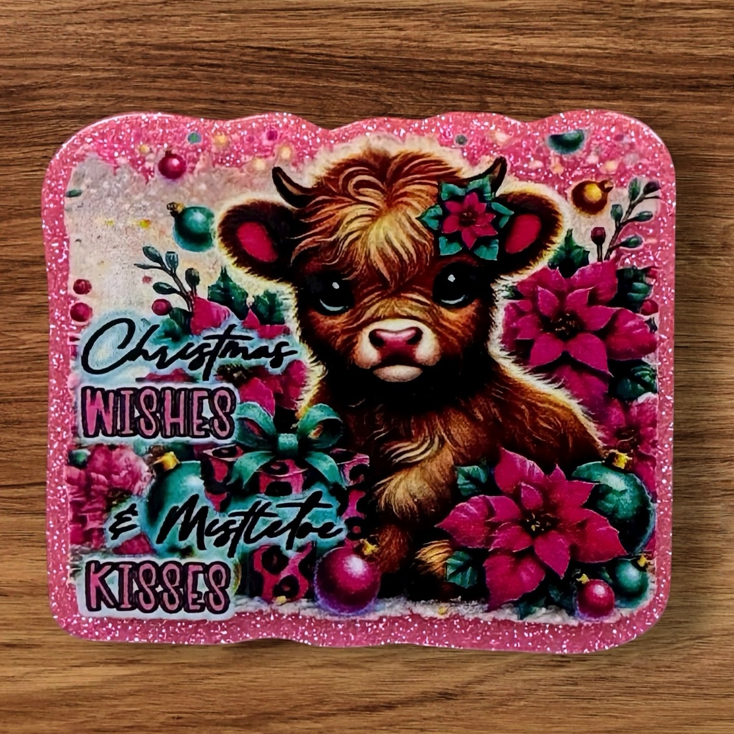 Christmas Wishes & Mistletoe Kisses Acrylic Flatback