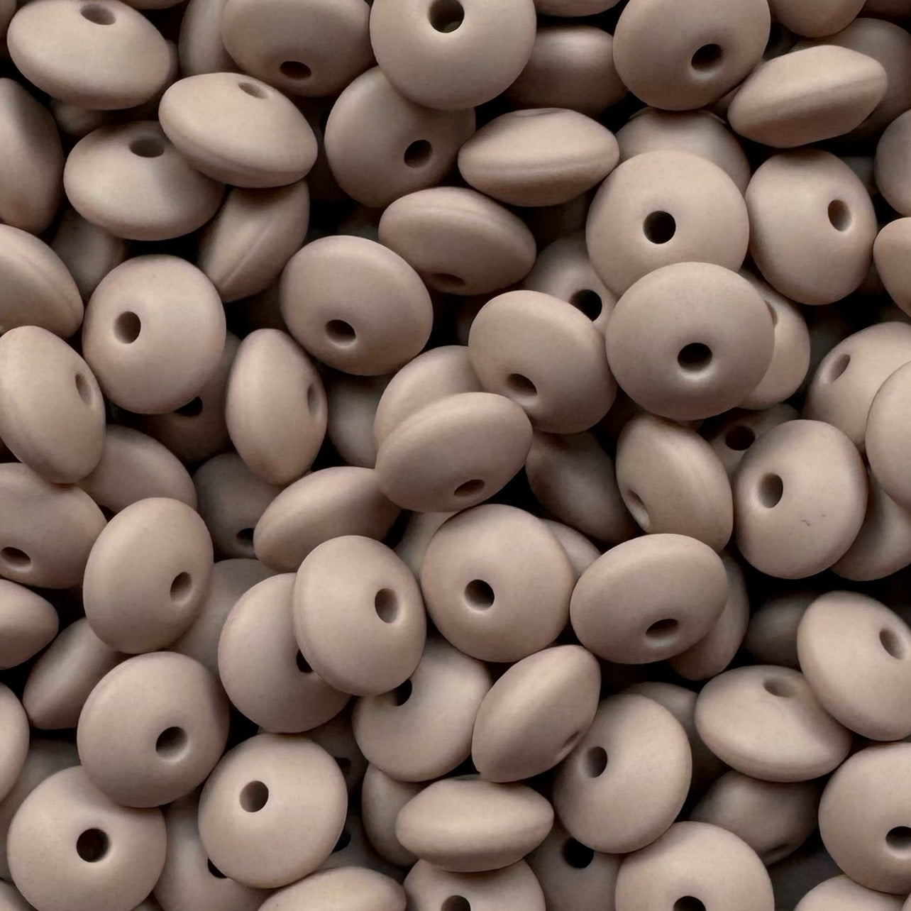 12mm Dusk Brown Silicone Lentil Bead