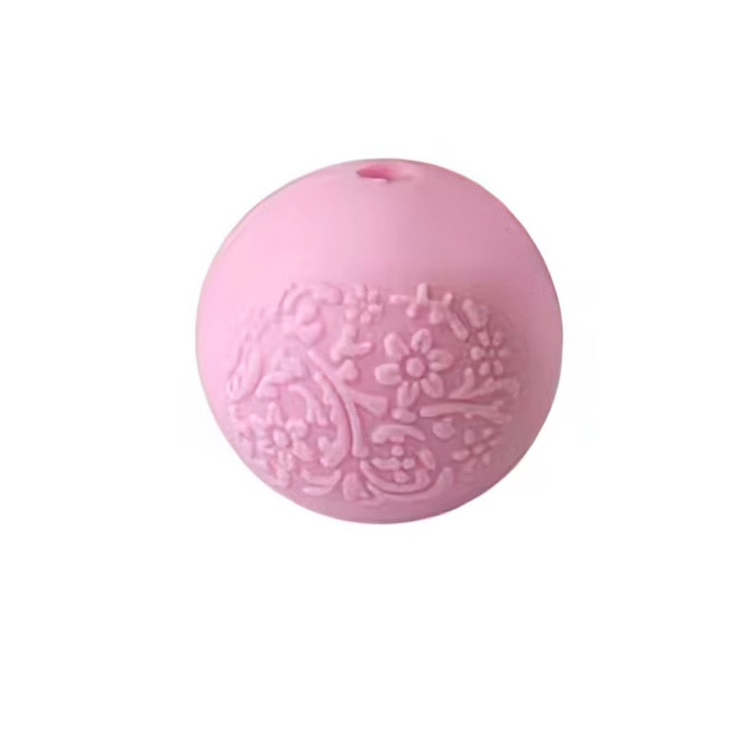 15mm Engraved Silicone Bead
