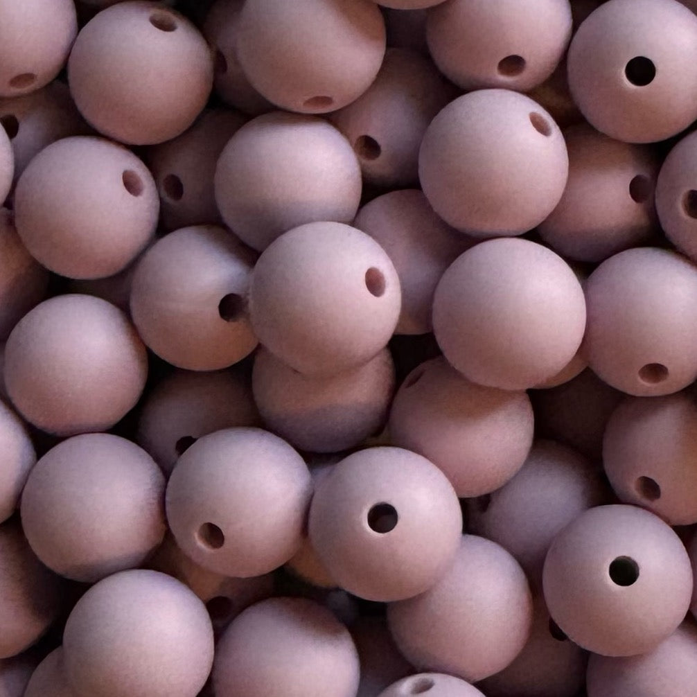 15mm Light Purple Silicone Bead