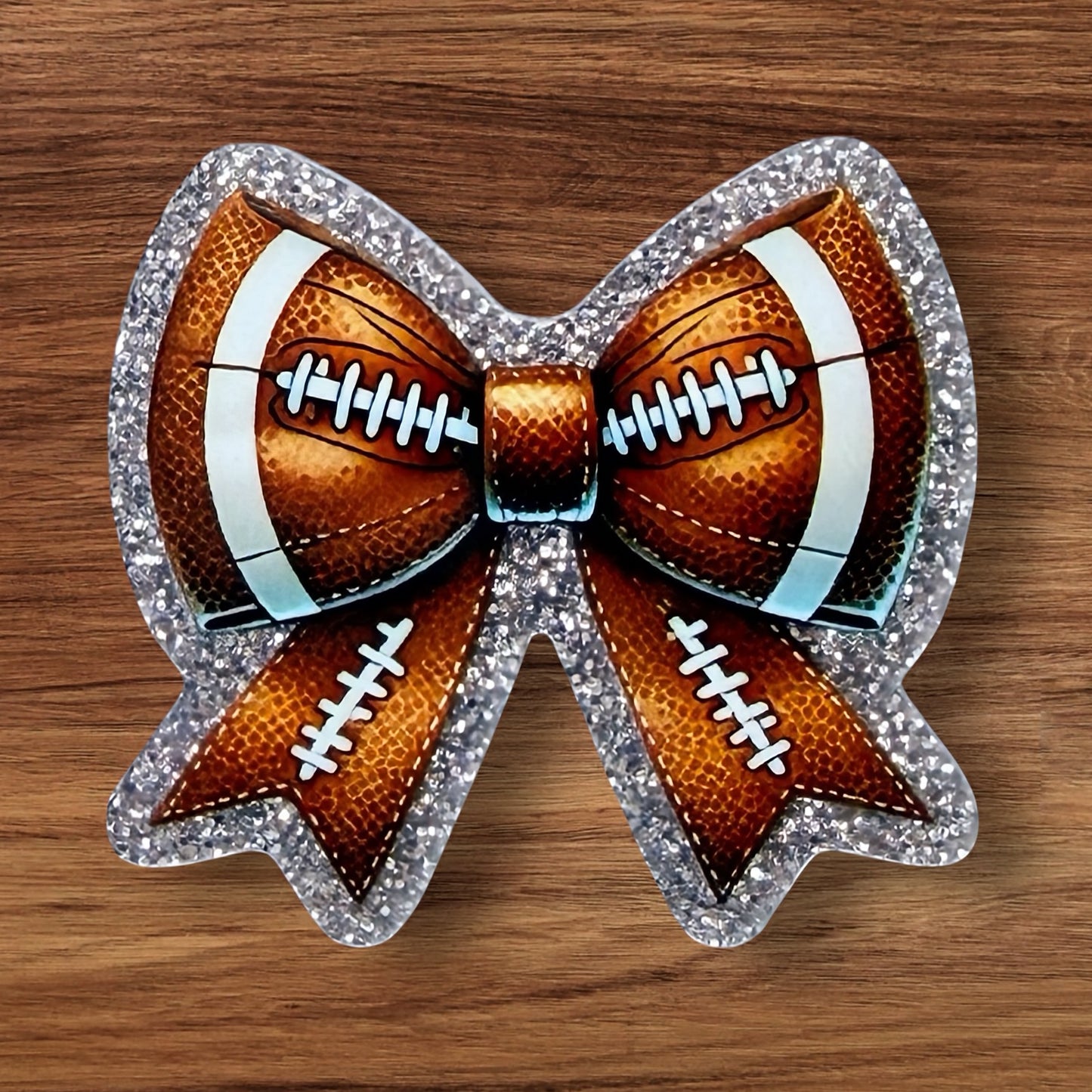 Football Bow Acrylic Flatback