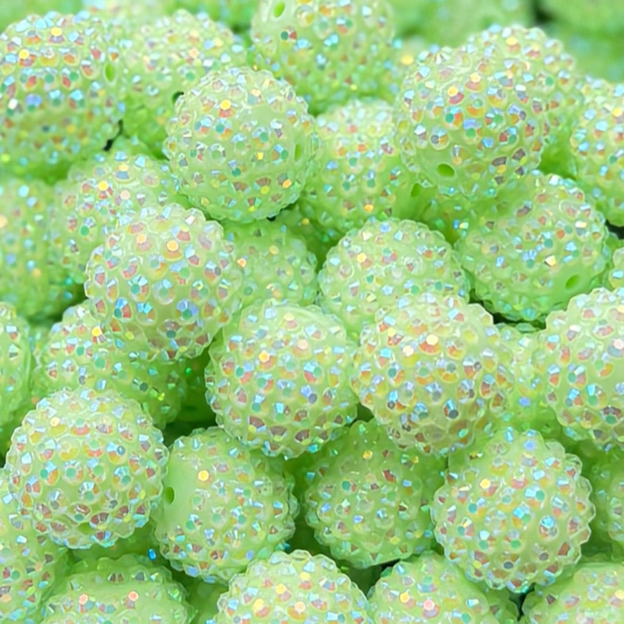 20mm Green Sherbet Rhinestone Bead