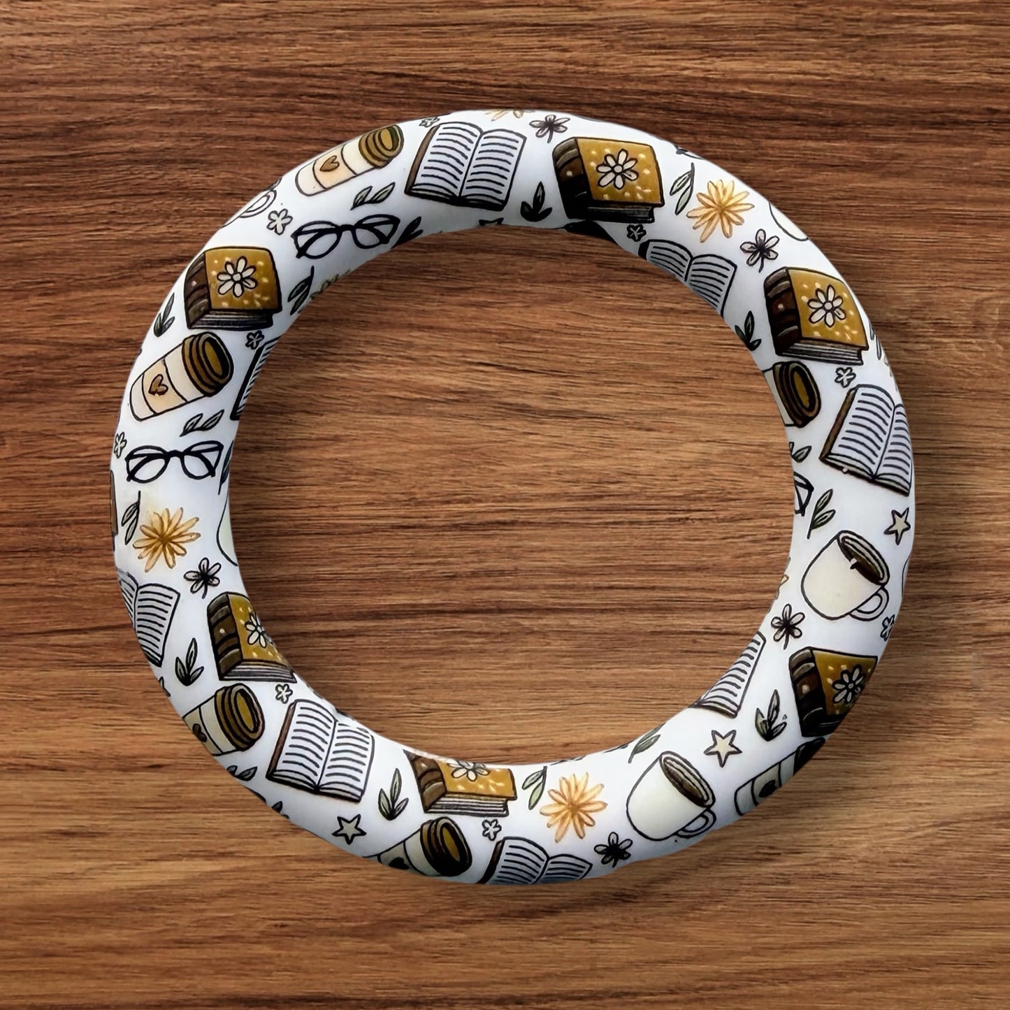 65mm Books & Coffee Silicone Ring