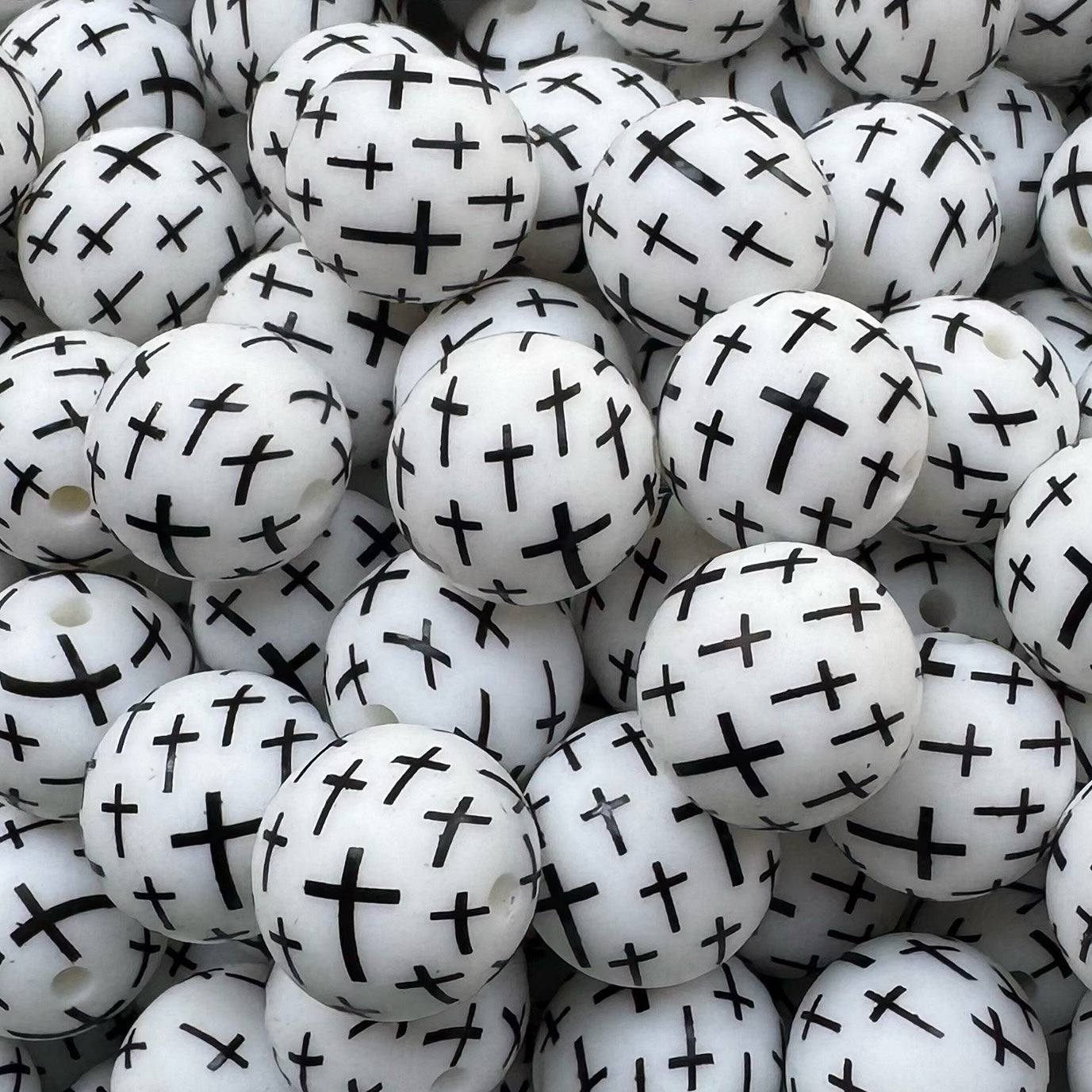 15mm Cross Silicone Bead
