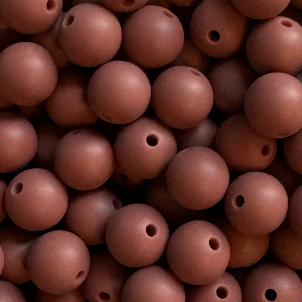 12mm Mahogany Silicone Bead