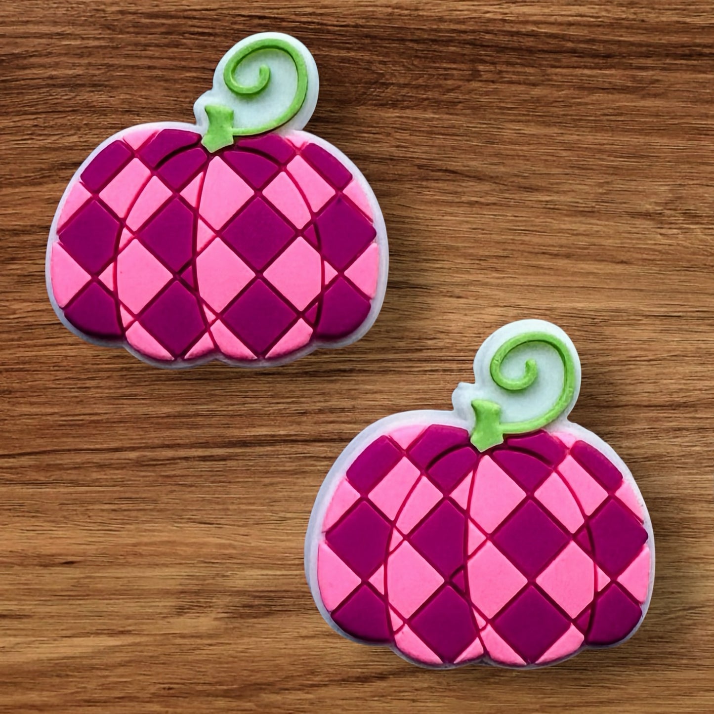 Pink Checkered Pumpkin Focal