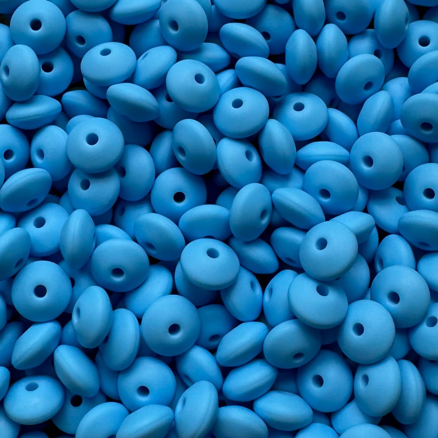 12mm Cornflower Blue Silicone Lentil