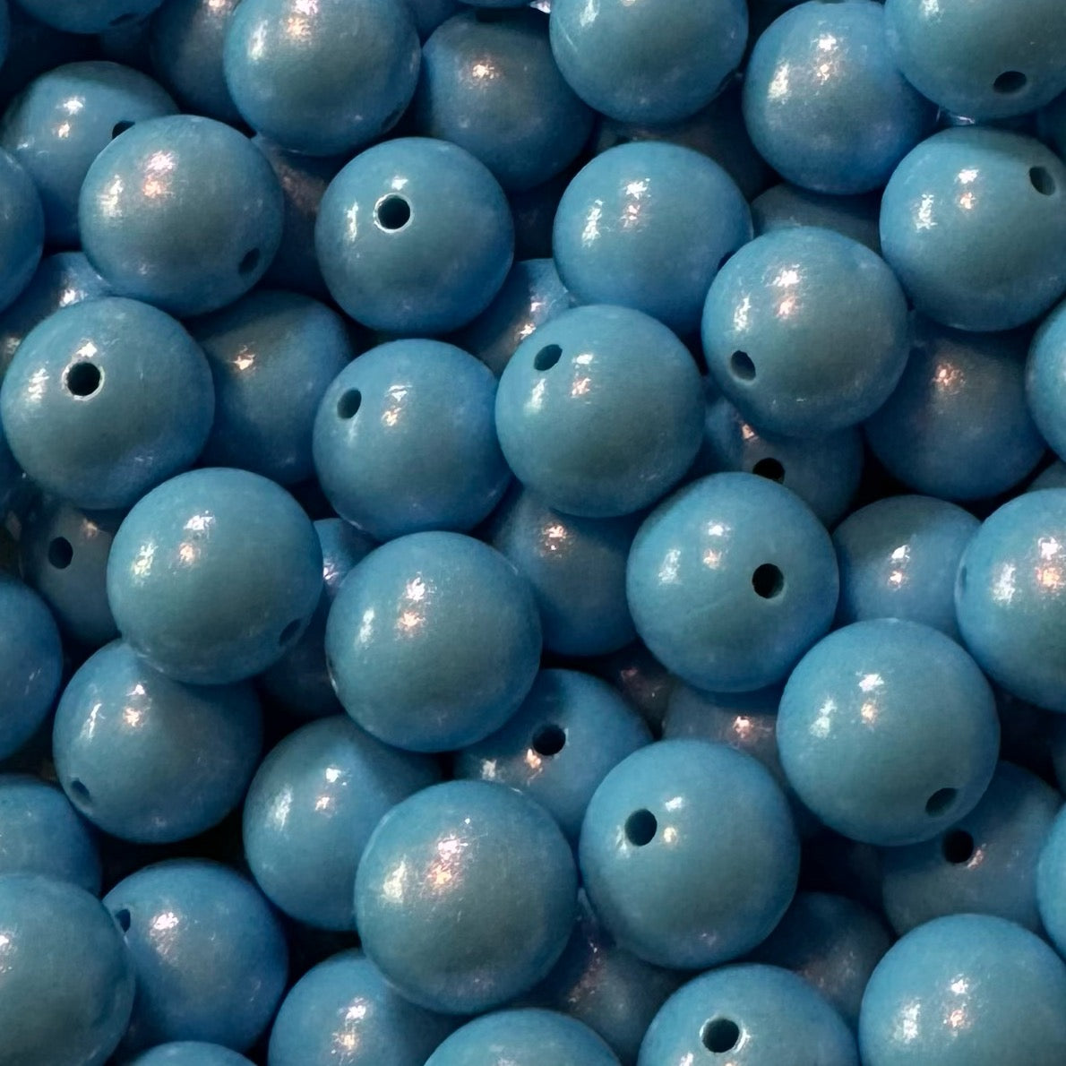 15mm Chameleon Cornflower Blue Silicone Bead