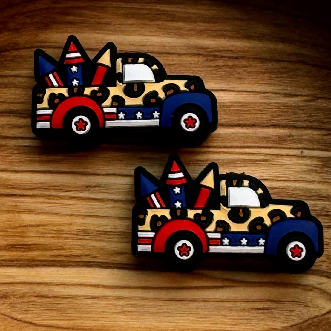 Patriotic Leopard Truck Focal