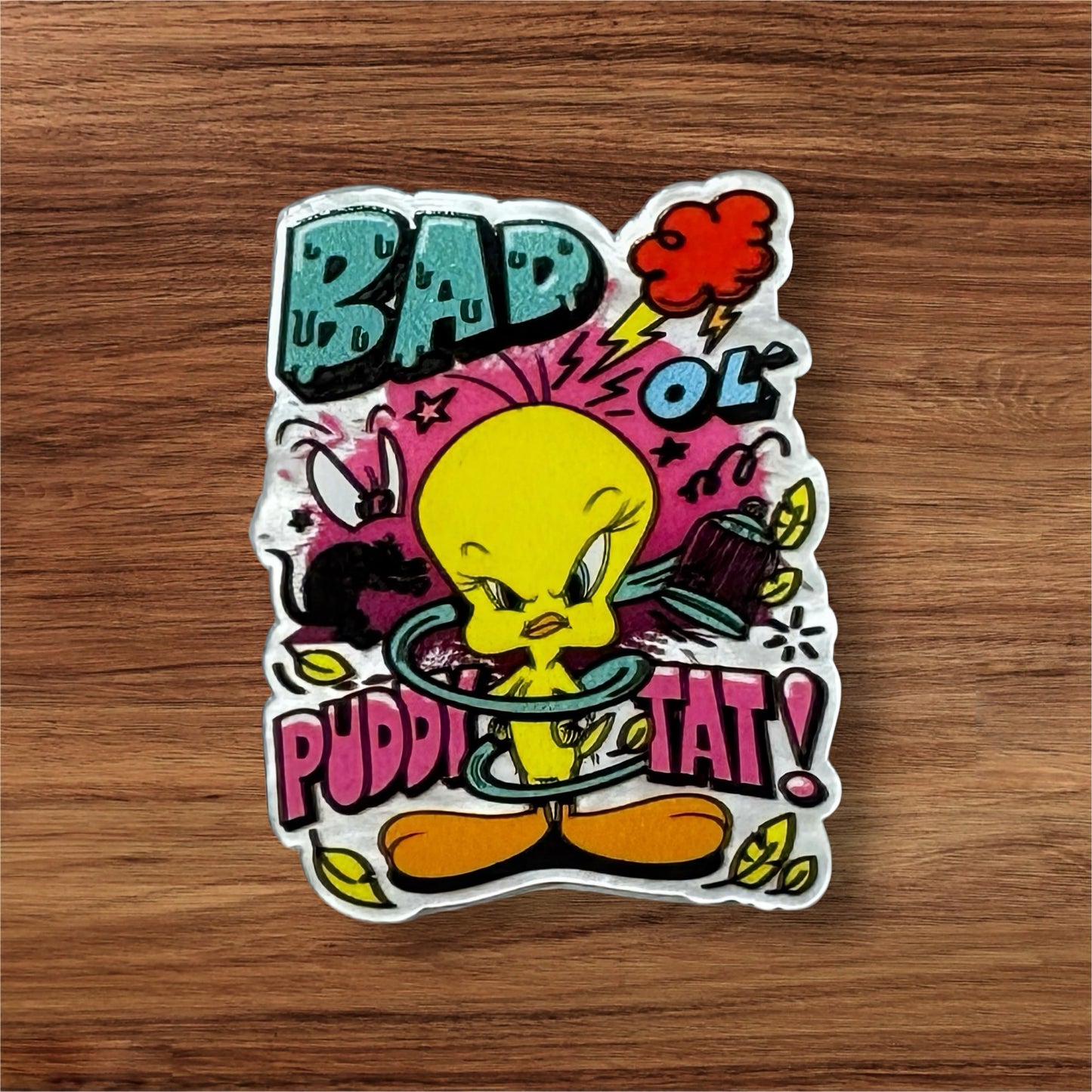 Bad Ol Puddy Tat Acrylic Flatback