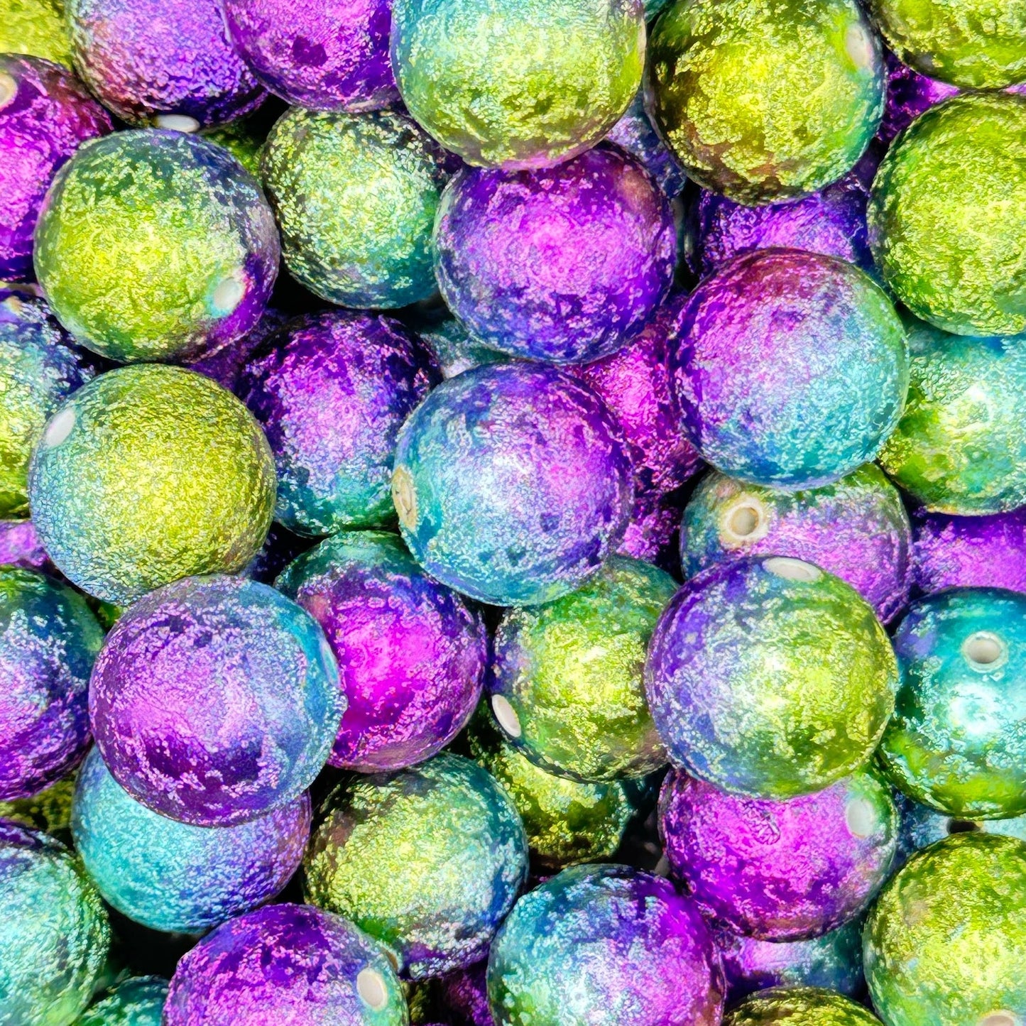 20mm Foil Acrylic Bead