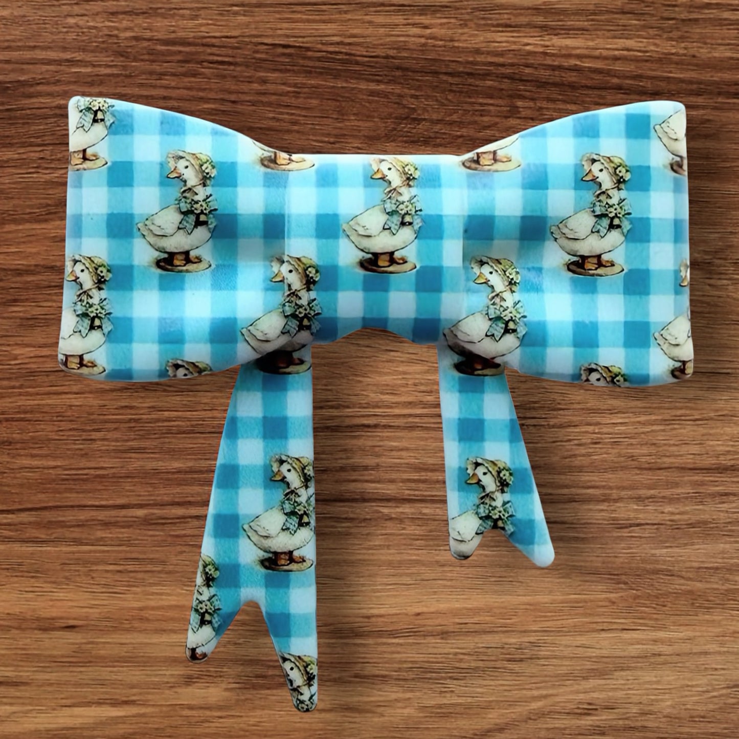 Goose On Plaid Bow Focal/Straw Topper (Exclusive)