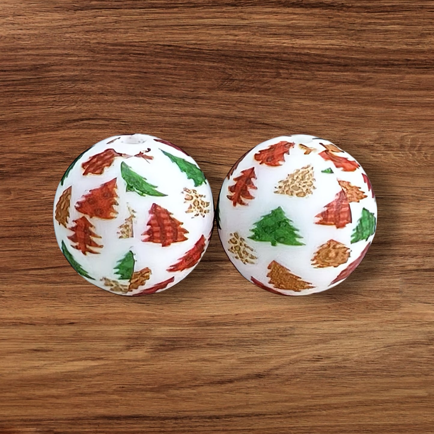 15mm Christmas Tree Silicone Bead