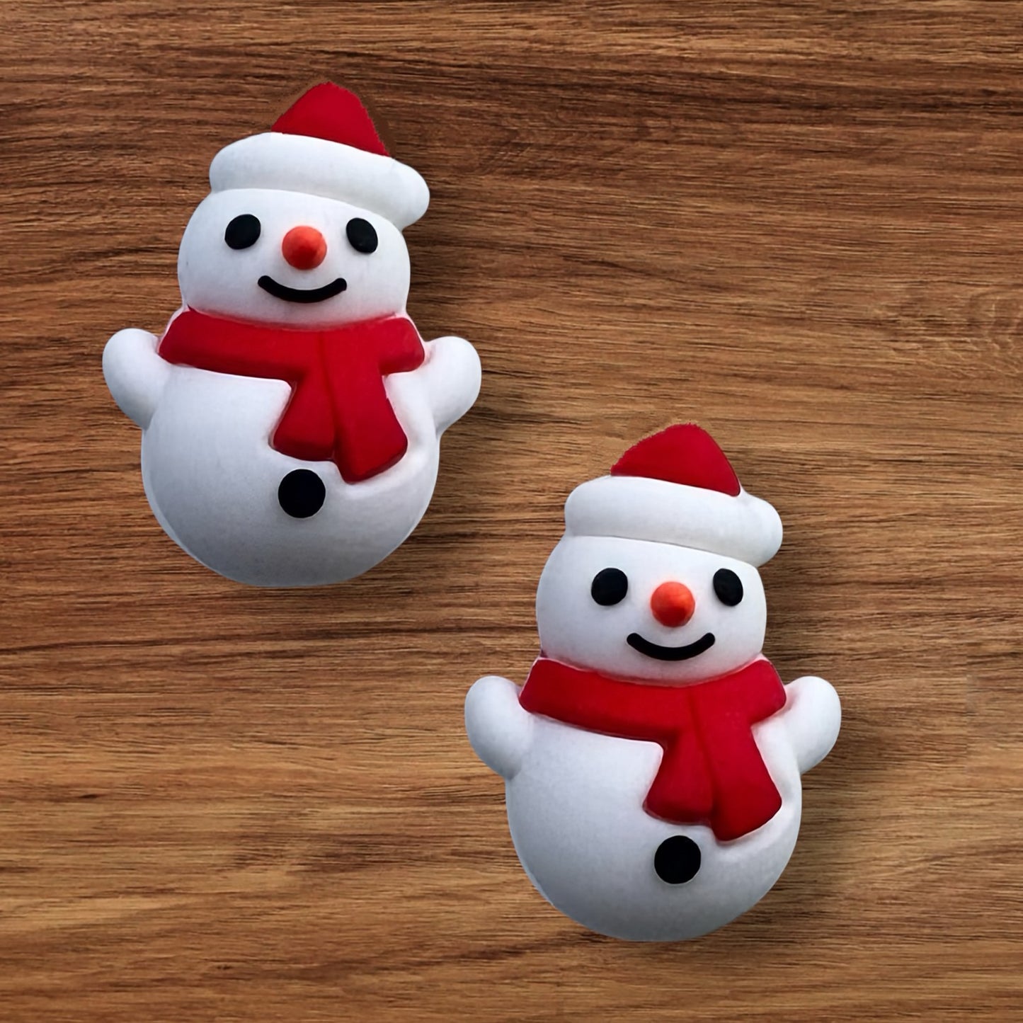 3-D Snowman With Santa Hat Focal