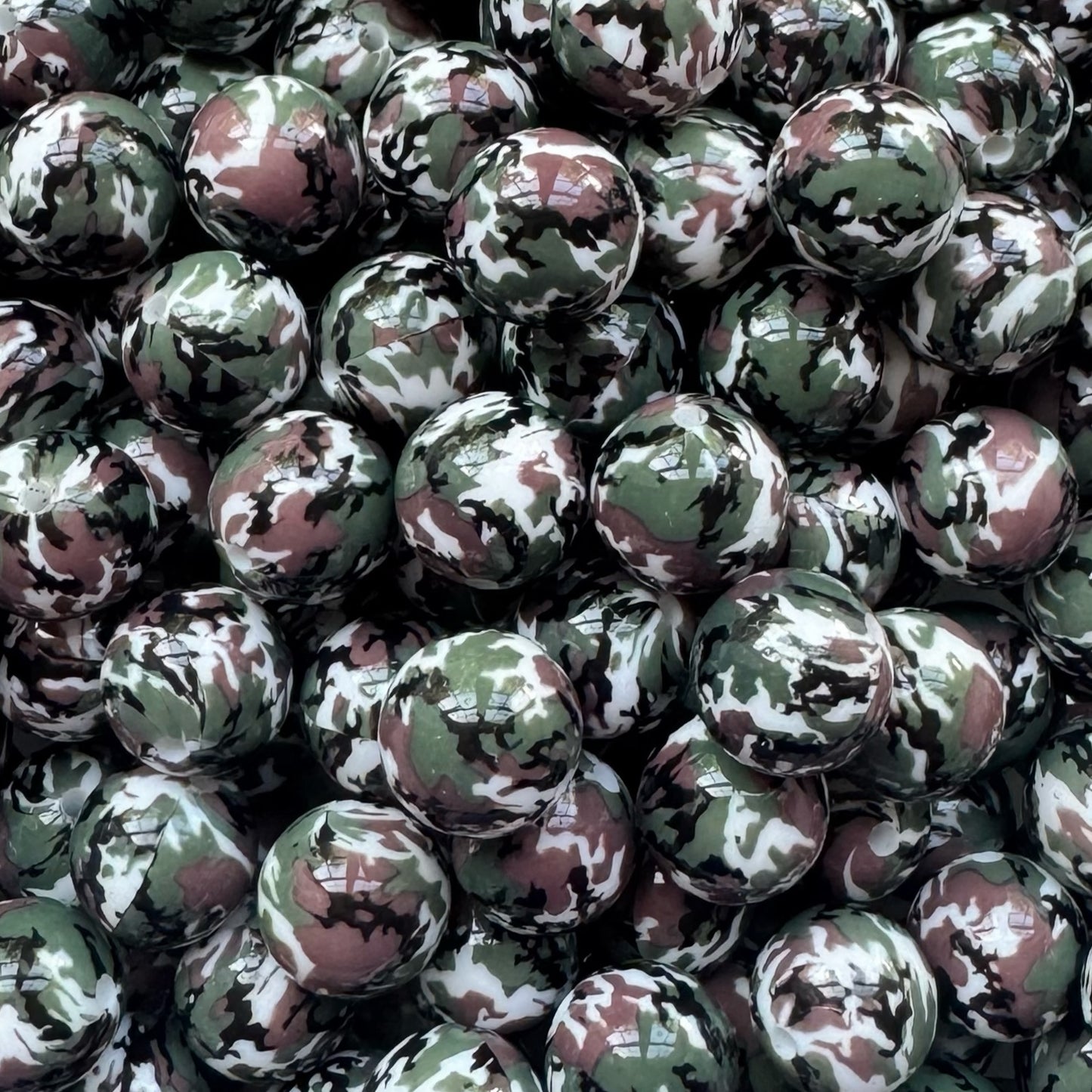 15mm Camouflage Silicone Bead