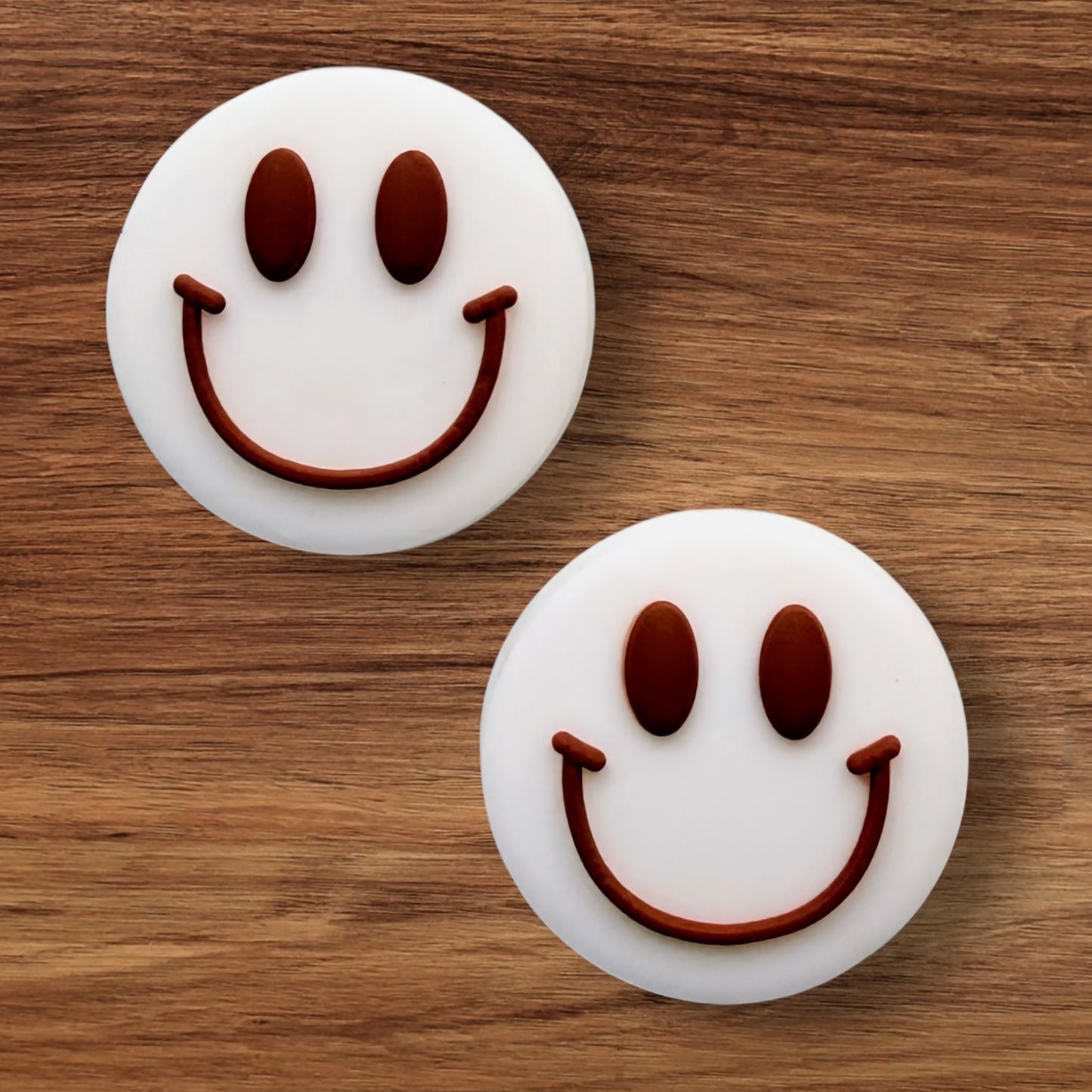 White & Brown Happy Face Focal