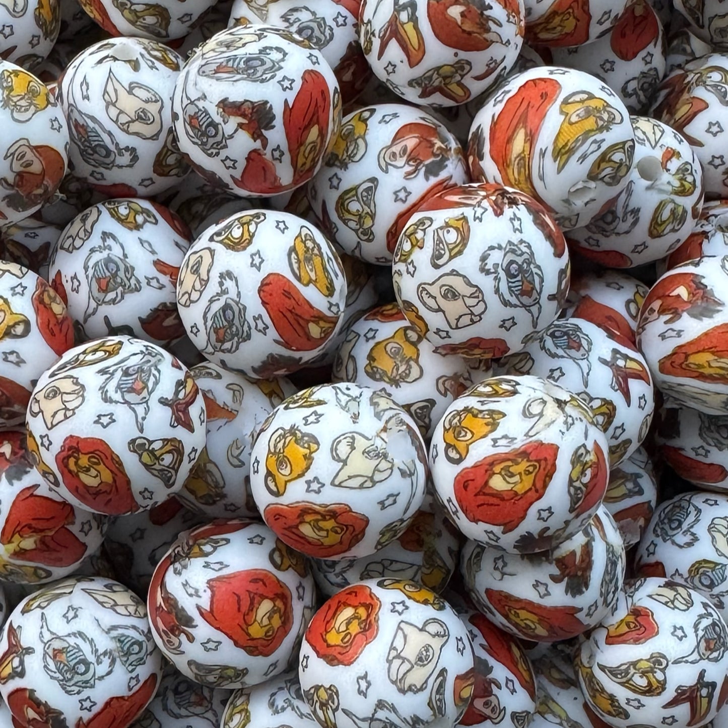 15mm Lion & Friends Silicone Bead