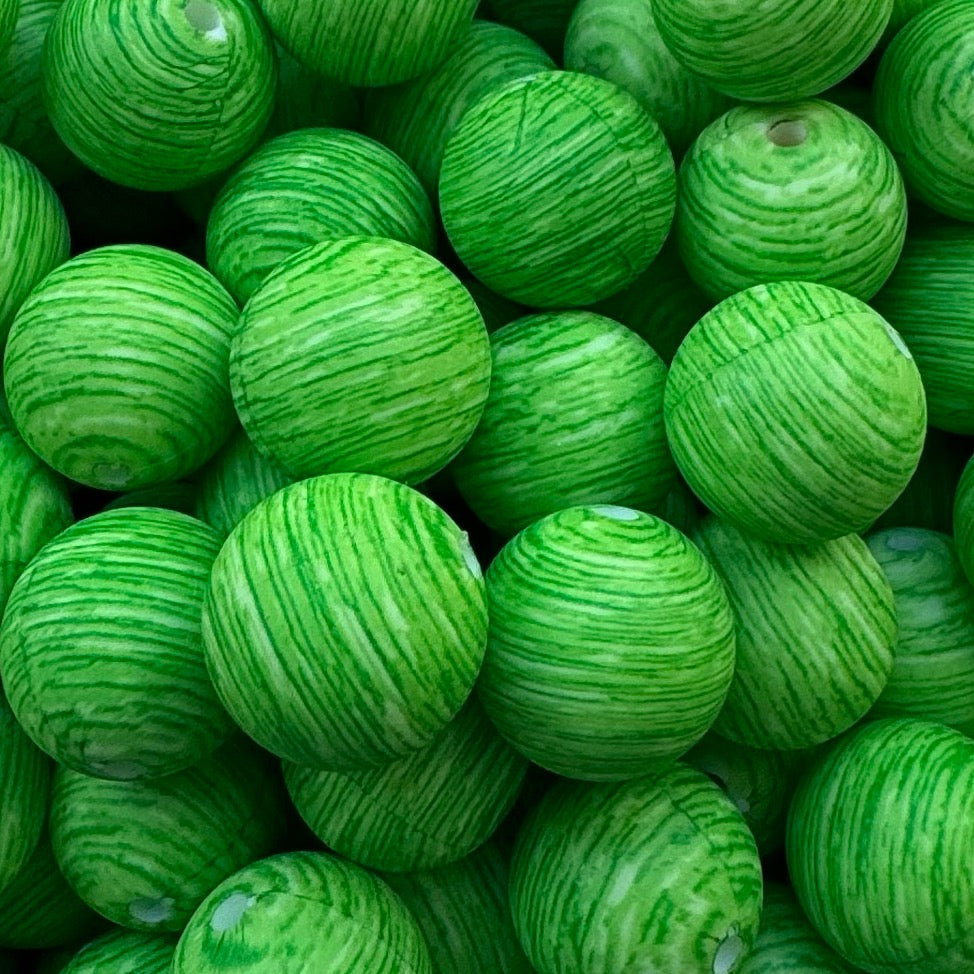 15mm Green Silicone Print Bead