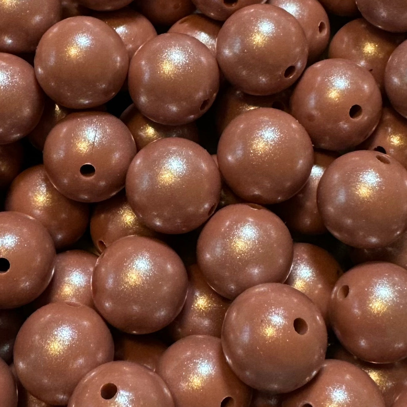 15mm Dusty Rose Chameleon Silicone Bead