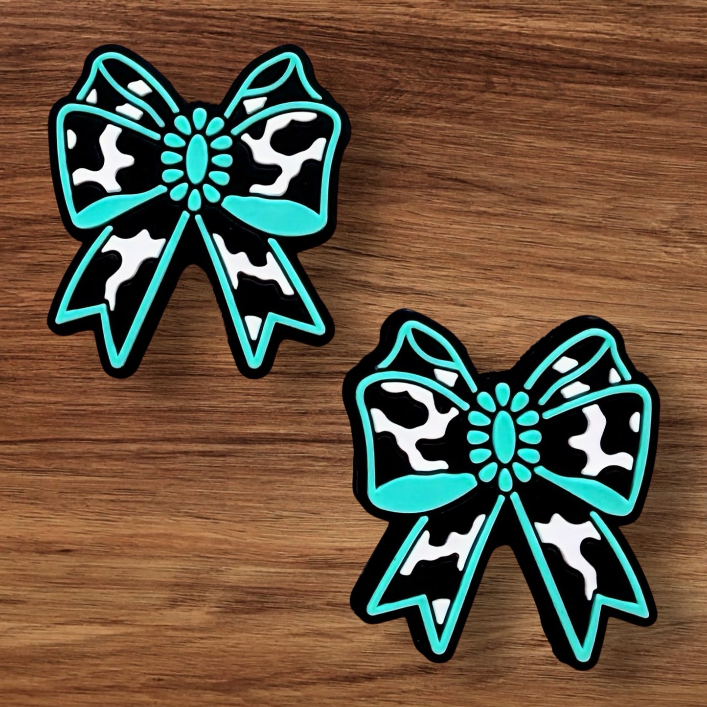 Black & Cow Print Bow Focal