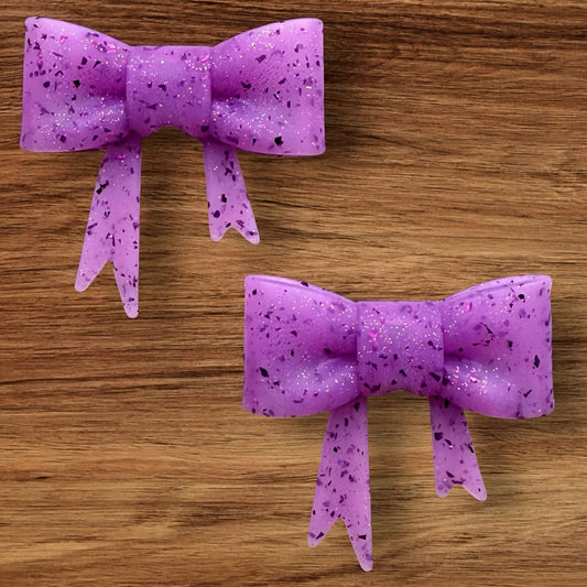 Purple Chunky Glitter Bow Focal/Straw Topper
