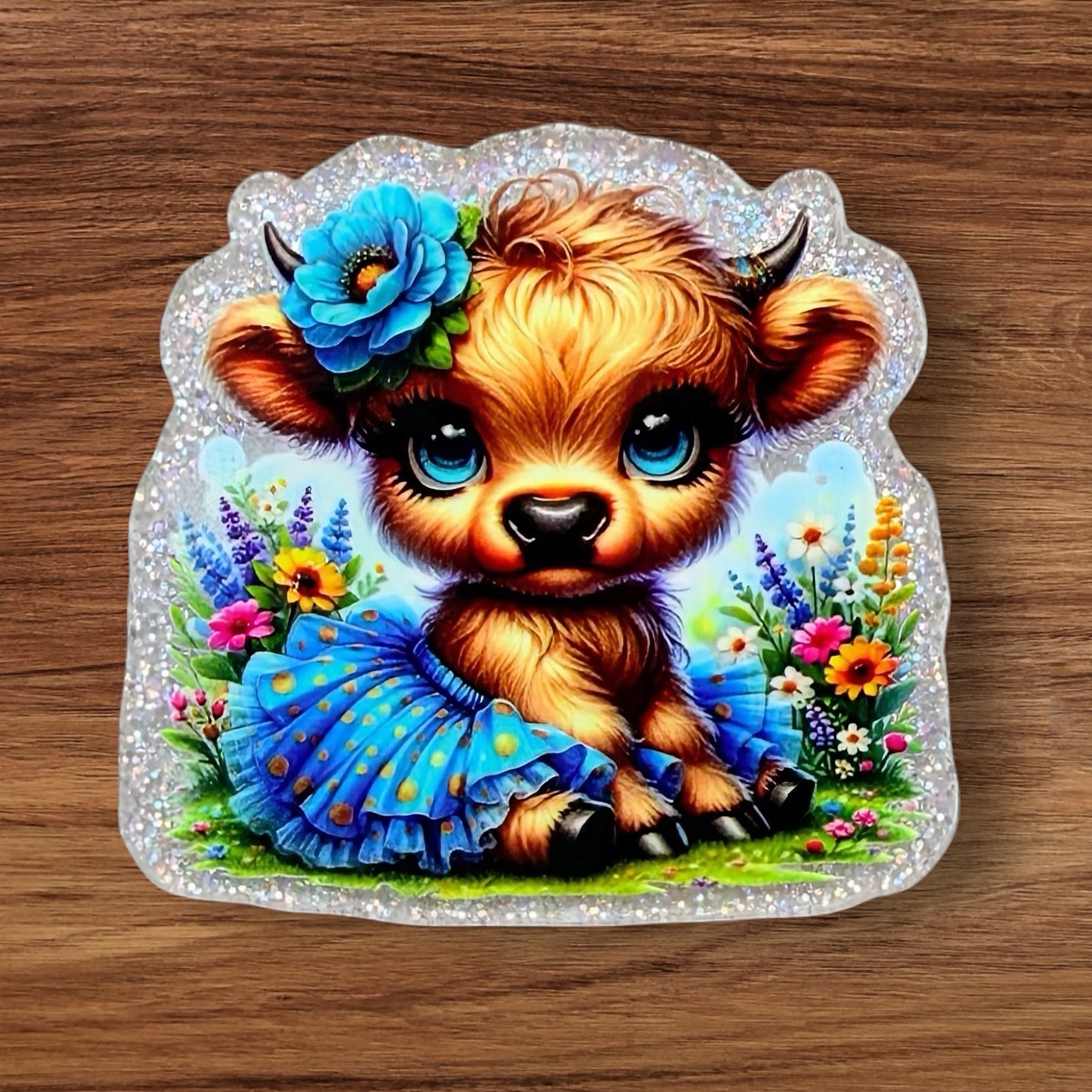 Cow In Blue TuTu Acrylic Flatback