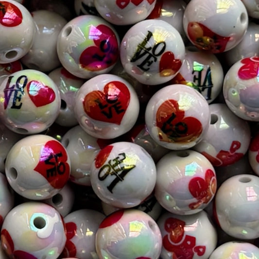 16mm Love Acrylic Beads