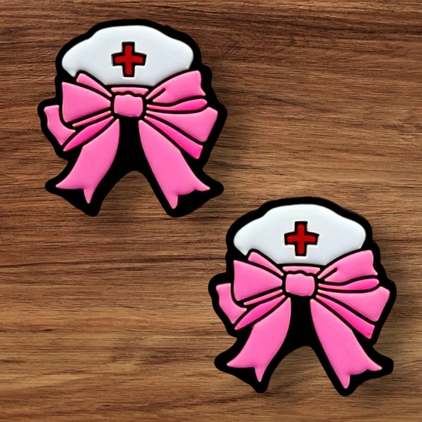 Nurse Cap With Pink Bow Focal