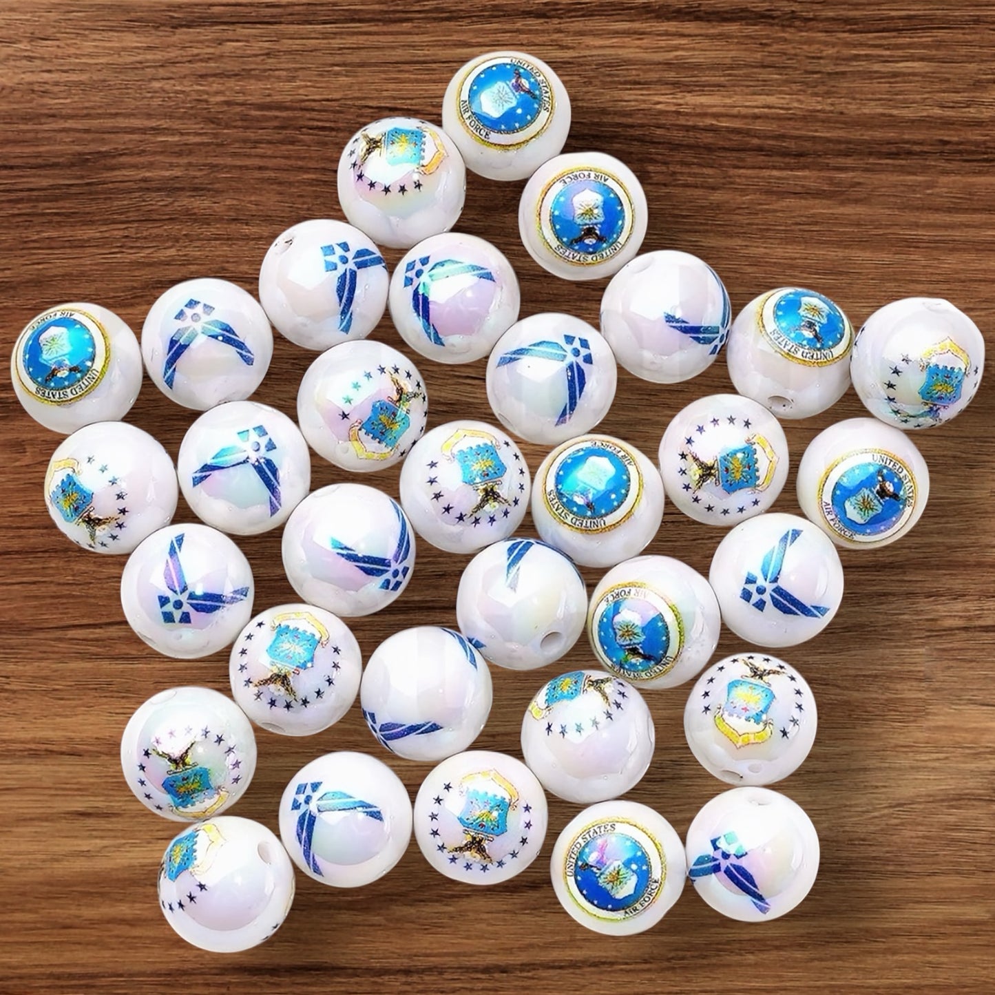 16mm Acrylic Military Beads