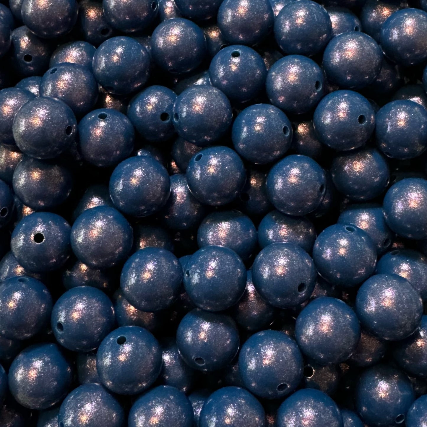 15mm Dark Blue Chameleon Silicone Bead