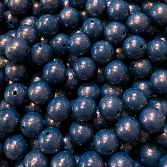 15mm Dark Blue Chameleon Silicone Bead